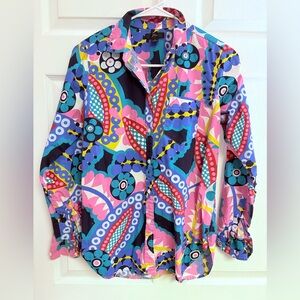 J crew Colorful Patterned Button-Up Shirt size 4
